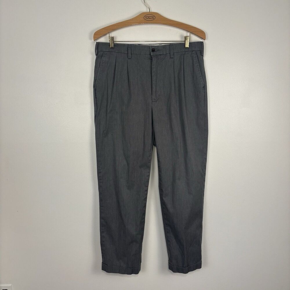 Orvis Most Comfortable Pant Pleated Chinos Cuffed, Gray, Size 36x30.5